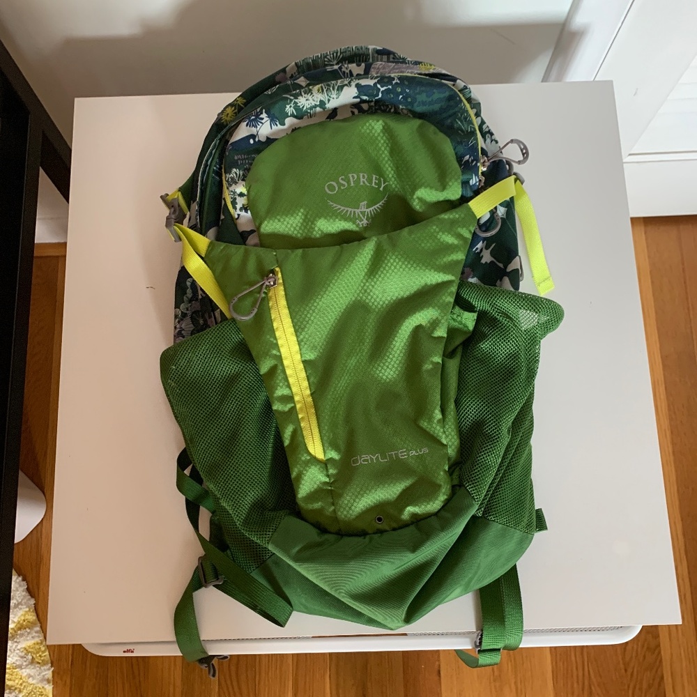 Green osprey backpack